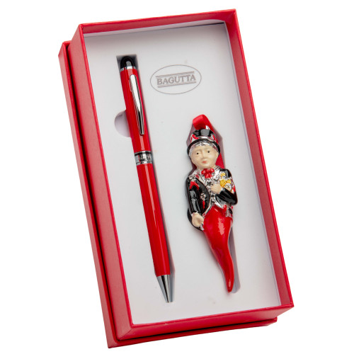 Set regalo con penna e corno portafortuna in...
