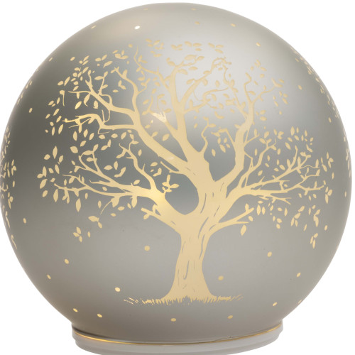 Lampada sfera vetro cm. 15 "Albero" silver in...