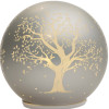 Lampada sfera vetro cm. 15 "Albero" silver in scatola regalo