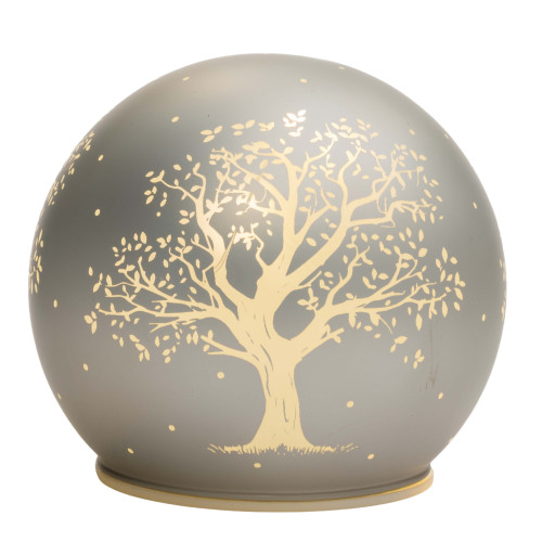 Lampada sfera vetro cm. 12 "Albero" silver in...