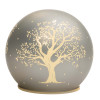 Lampada sfera vetro cm. 12 "Albero" silver in scatola regalo