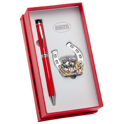 Set regalo con penna e ferro di cavallo in...