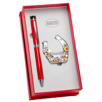 Set regalo con penna e ferro di cavallo in scatola regalo...