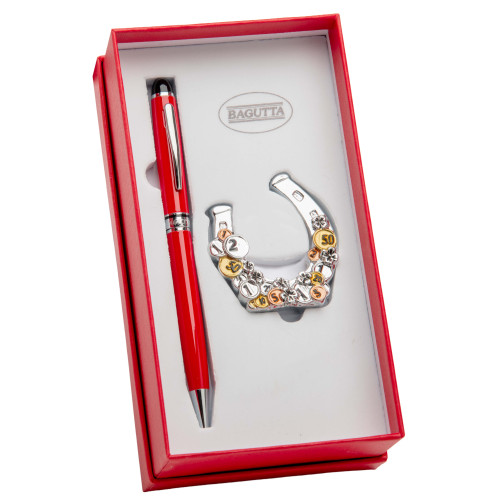 Set regalo con penna e ferro di cavallo in...