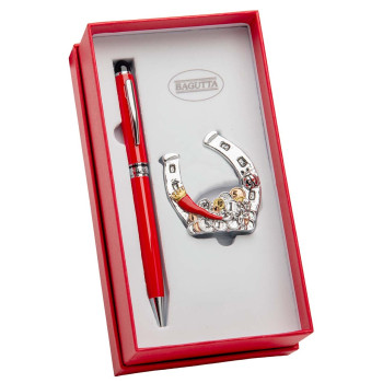 Set regalo con penna e ferro di cavallo in scatola regalo...