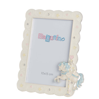 Portafoto in silver "Cavallino" Foto Cm. 10x15 -...