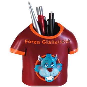 Portapenne resina t-shirt 3D calcio Roma cm. 10x12