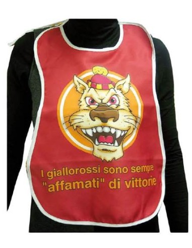 Bavaglione maxi tessuto calcio Roma cm. 35x45