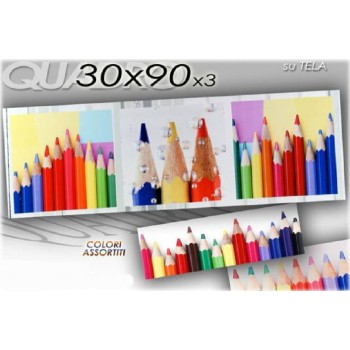 Quadro tela matite colorate Cm. 30x90
