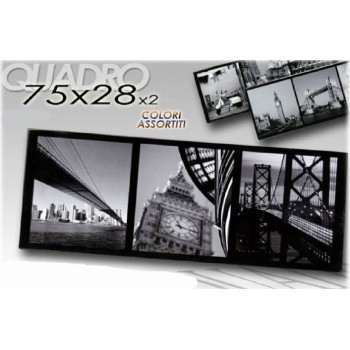 Quadro stampa su pannello legno città Cm. 75x30