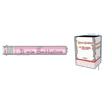 Cannone sparacoriandoli Cm. 40 - Il mio battesimo rosa