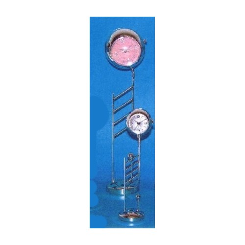 Orologio da tavolo sfera cromata con stelo Cm. 35
