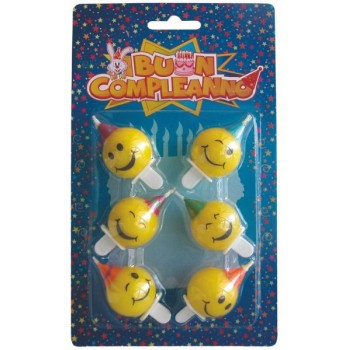 Candeline per torta smile - Blister 6 pezzi