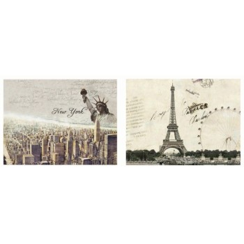 Quadro tela città New York / Parigi Cm. 40x50