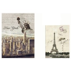 Quadro tela città New York / Parigi Cm. 60x80