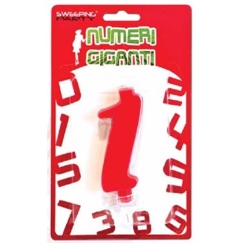 Candelina numero gigante rosso Nr. 1