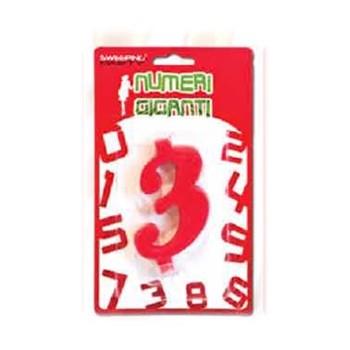 Candelina numero gigante rosso Nr. 3