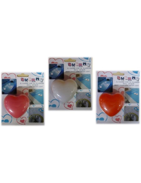 Cuore galleggiante luminoso - Si illumina al contatto con l'acqua