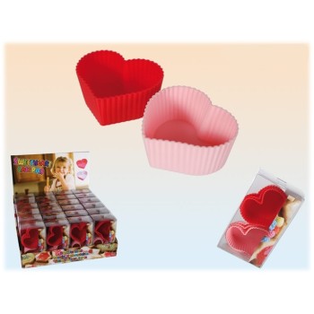 Stampo per dolci in silicone Cup Cake cuore cm. 8 -...