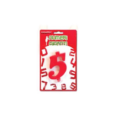 Candelina numero gigante rosso Nr. 5