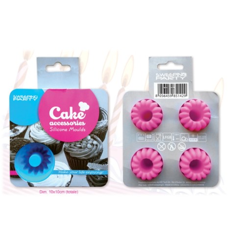 Stampo in silicone per 4 dolcetti Cm. 10x10 -...