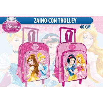 Zaino scuola trolley Principesse cm. 40x12x30