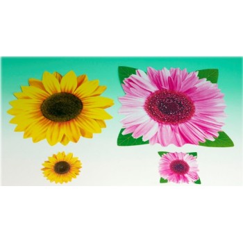 Tovaglietta americana pvc fiori con sottobicchiere - Set...