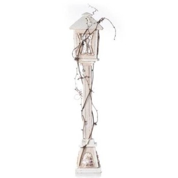 Lampioncino in legno bianco con led cm. 80