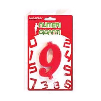 Candelina numero gigante rosso Nr. 9