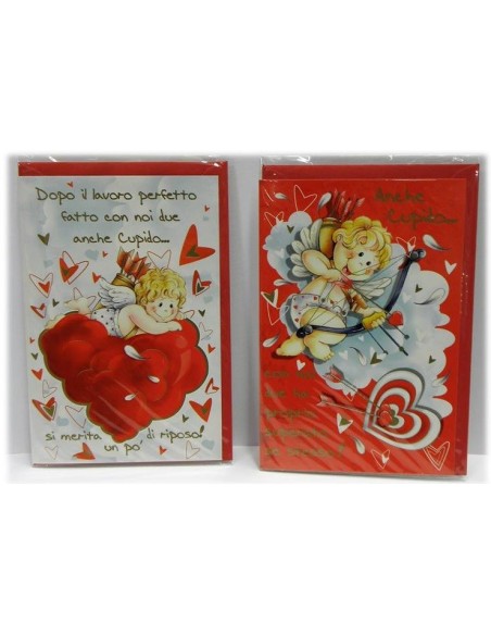Biglietto auguri classico love con busta angeli