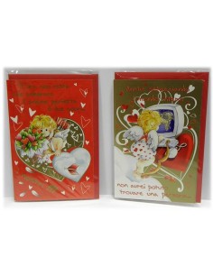 Biglietto auguri classico love con busta angeli 2