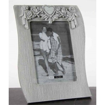 Portafoto legno ondulato cuore - Dimensione foto cm. 13x18