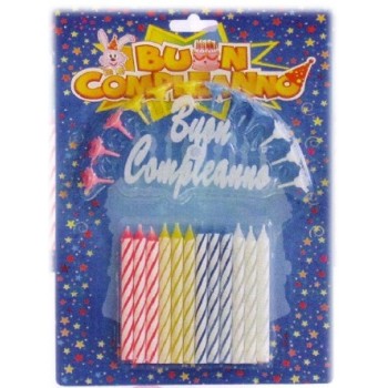 Candeline per torta classiche con scritta Buon Compleanno