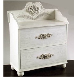 Cassettiera 2 cassetti legno fiori Home Cm. 30x19x25