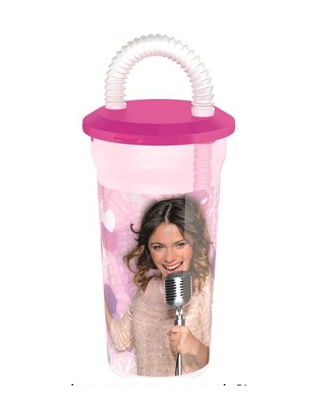 Bicchiere sport con cannuccia Violetta 40 Cl.