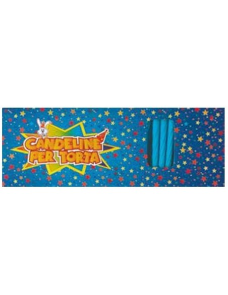 Candeline classiche con basi celeste - Scatola 100 pezzi