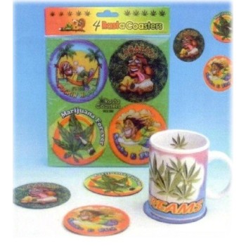 Sottobicchieri rasta - Set 4 pezzi