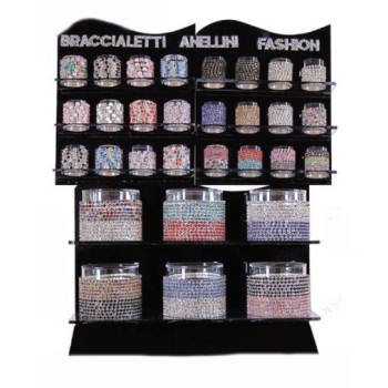 Braccialetto e anello elastico strass - Set 2 pezzi