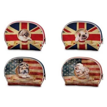 Pochette ecopelle bandiere con cani - Set 3 pochette