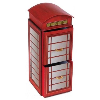 Cassettiera cartonata 2 cassetti Cabina inglese Cm. 24x10x10