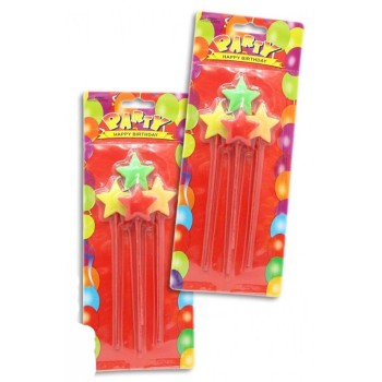 Candeline per torta stelline - Blister 4 pezzi