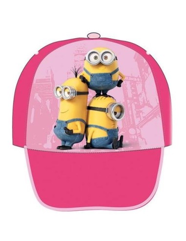 Cappello con visiera stampa large Minions rosa