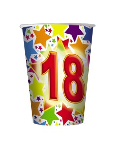 Bicchieri carta 200 cc. 18 anni - Confezione 10 pezzi