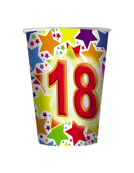 Bicchieri carta 200 cc. 18 anni - Confezione 10 pezzi