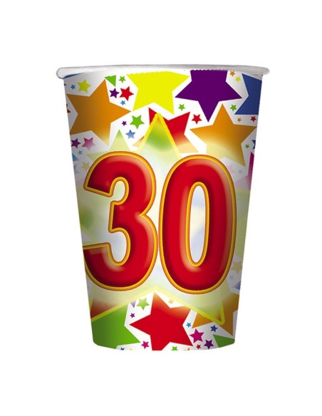 Bicchieri carta 200 cc. 30 anni - Confezione 10 pezzi