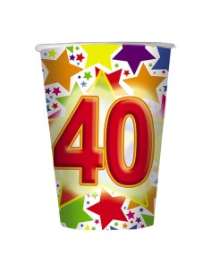 Bicchieri carta 200 cc. 40 anni - Confezione 10 pezzi