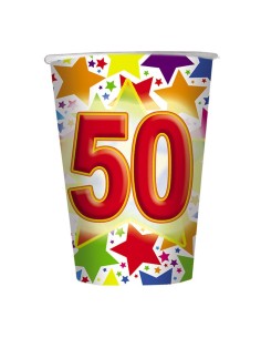 Bicchieri carta 200 cc. 50 anni - Confezione 10 pezzi