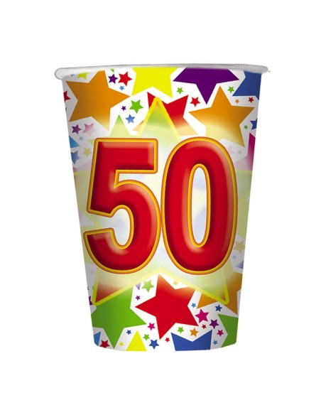 Bicchieri carta 200 cc. 50 anni - Confezione 10 pezzi