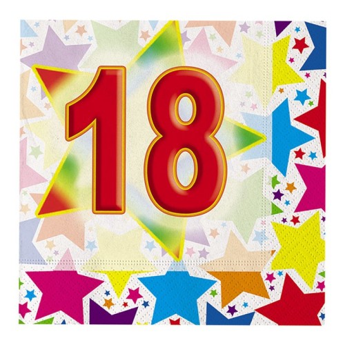 Tovaglioli carta cm. 33x33 - 18 anni - Confezione 20 pezzi