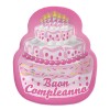 Piatti carta sagomati Cake Rosa Cm. 20x24 - Confezione 8 pezzi